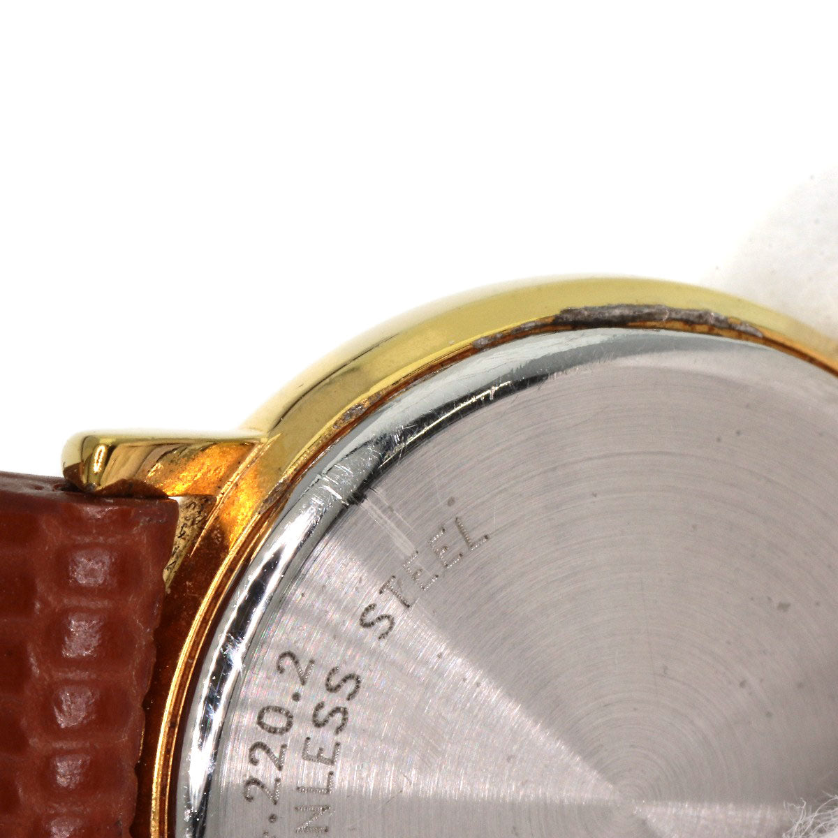 LONGINES Round face Watches L4.220.2 Gold Plated/Leather Ladies