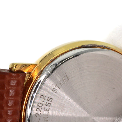 LONGINES Round face Watches L4.220.2 Gold Plated/Leather Ladies