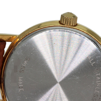 LONGINES Round face Watches L4.220.2 Gold Plated/Leather Ladies