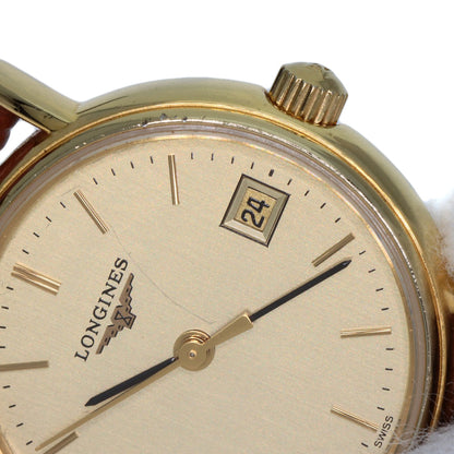 LONGINES Round face Watches L4.220.2 Gold Plated/Leather Ladies