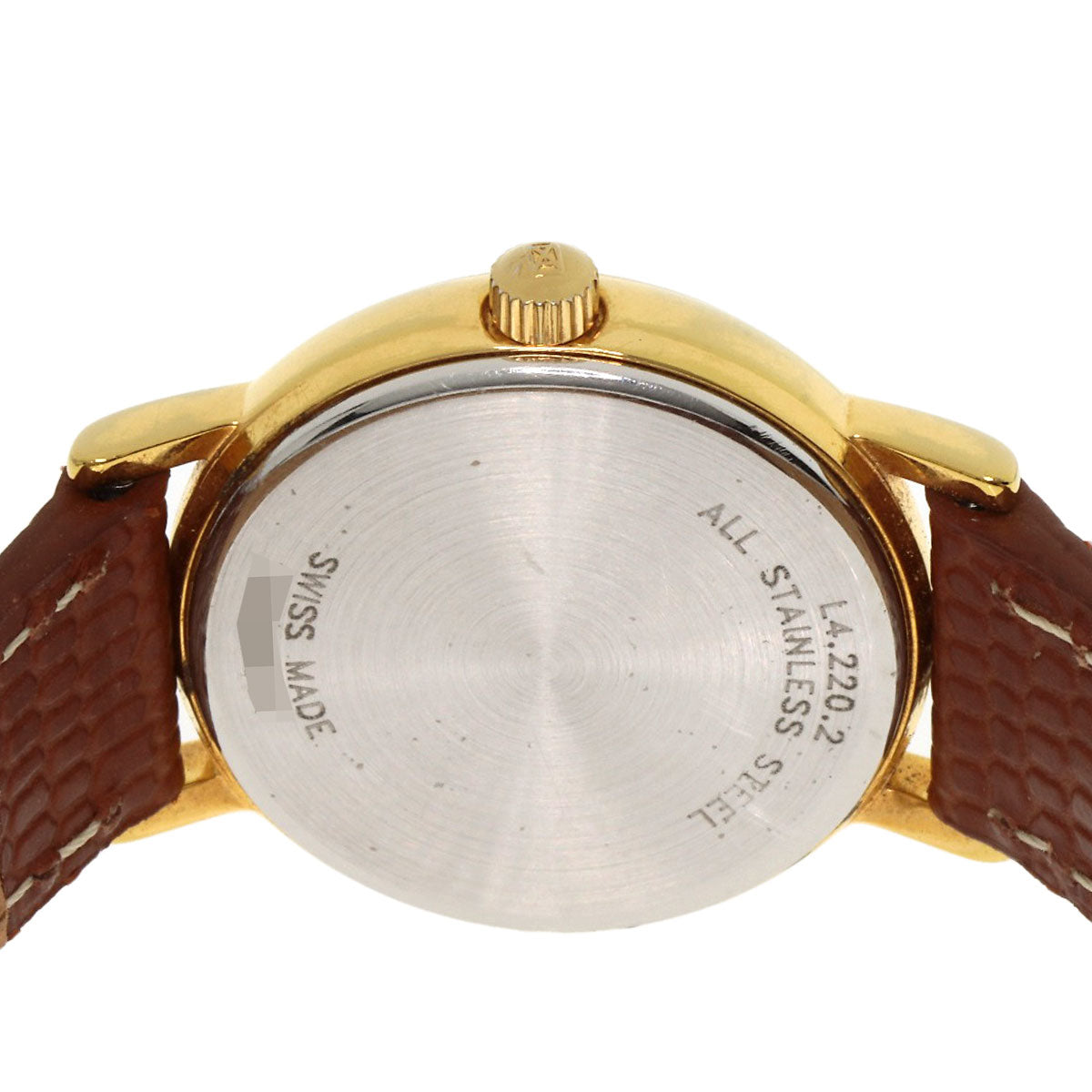 LONGINES Round face Watches L4.220.2 Gold Plated/Leather Ladies