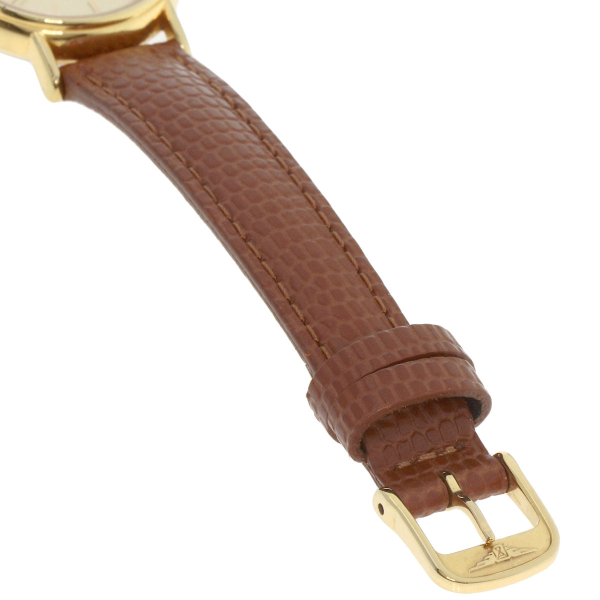 LONGINES Round face Watches L4.220.2 Gold Plated/Leather Ladies