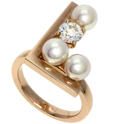 TASAKI Balance Note Akoya Pearl Pearl Diamond Ring K18 Pink Gold Ladies [Used]