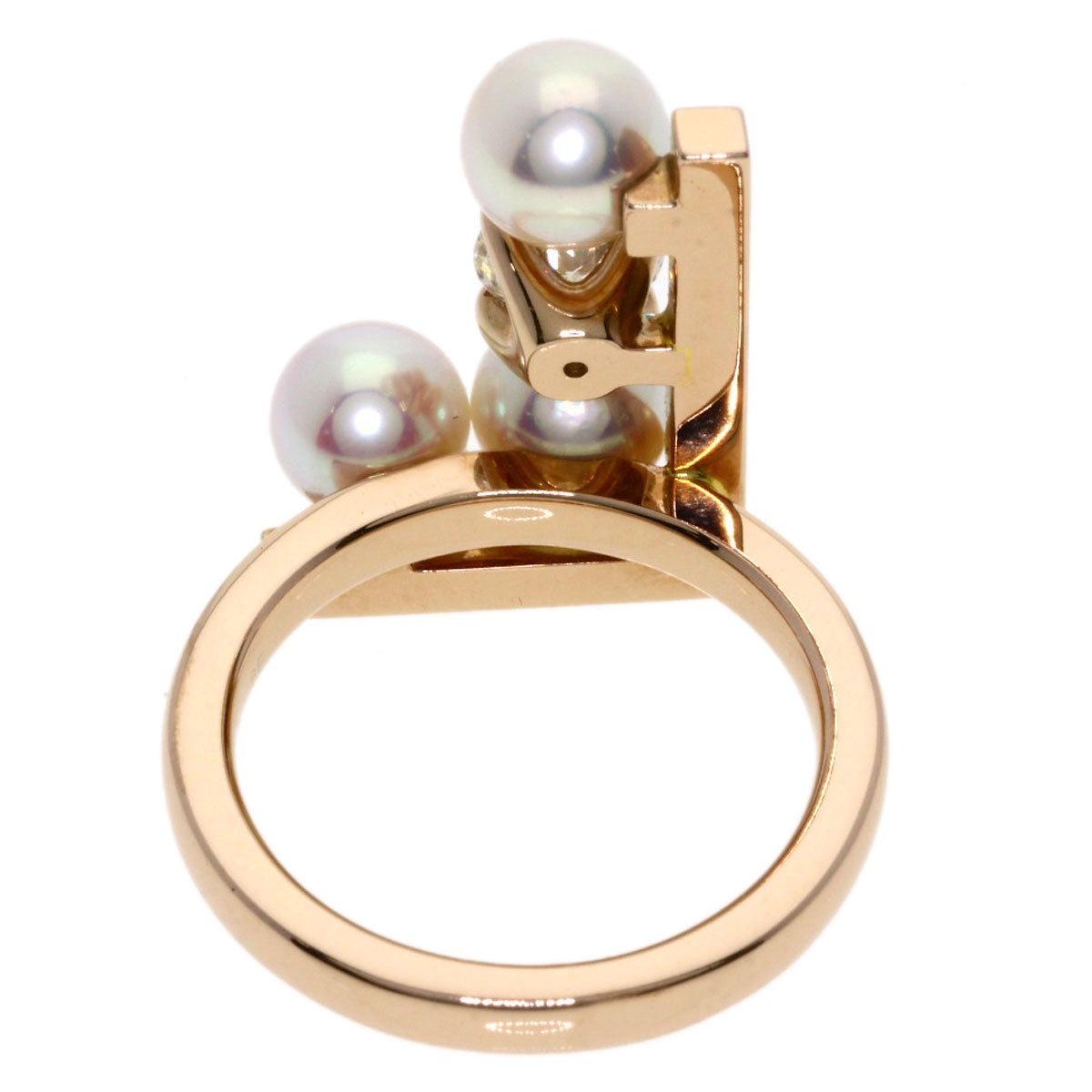 TASAKI Balance Note Akoya Pearl Pearl Diamond Ring K18 Pink Gold Ladies [Used]