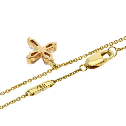 GRAFF Trapezoid Cross Mini Diamond Necklace K18 Yellow Gold 18K Pink GoldLadies [Used]