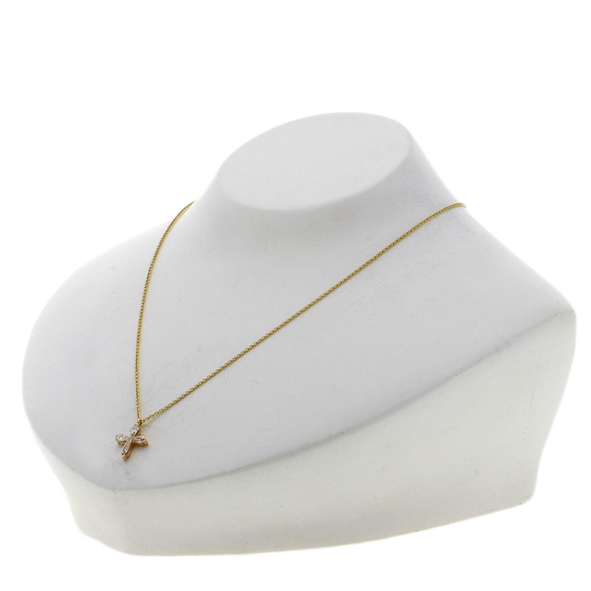 GRAFF Trapezoid Cross Mini Diamond Necklace K18 Yellow Gold 18K Pink GoldLadies [Used]