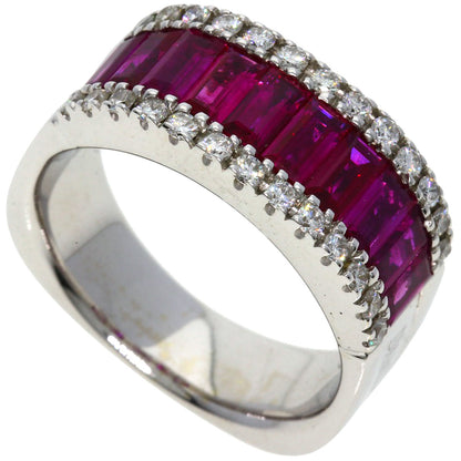 Damiani Mystery Setting Ruby Diamond Ring K18 White Gold Ladies [Used]