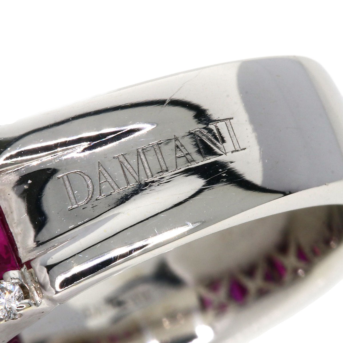 Damiani Mystery Setting Ruby Diamond Ring K18 White Gold Ladies [Used]