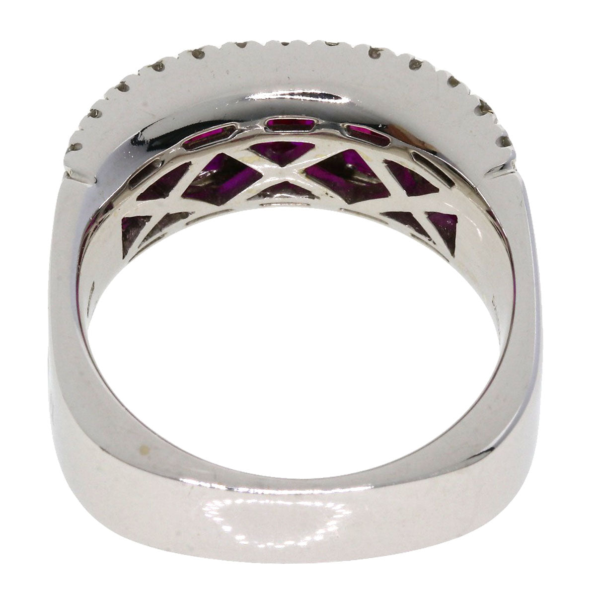 Damiani Mystery Setting Ruby Diamond Ring K18 White Gold Ladies [Used]