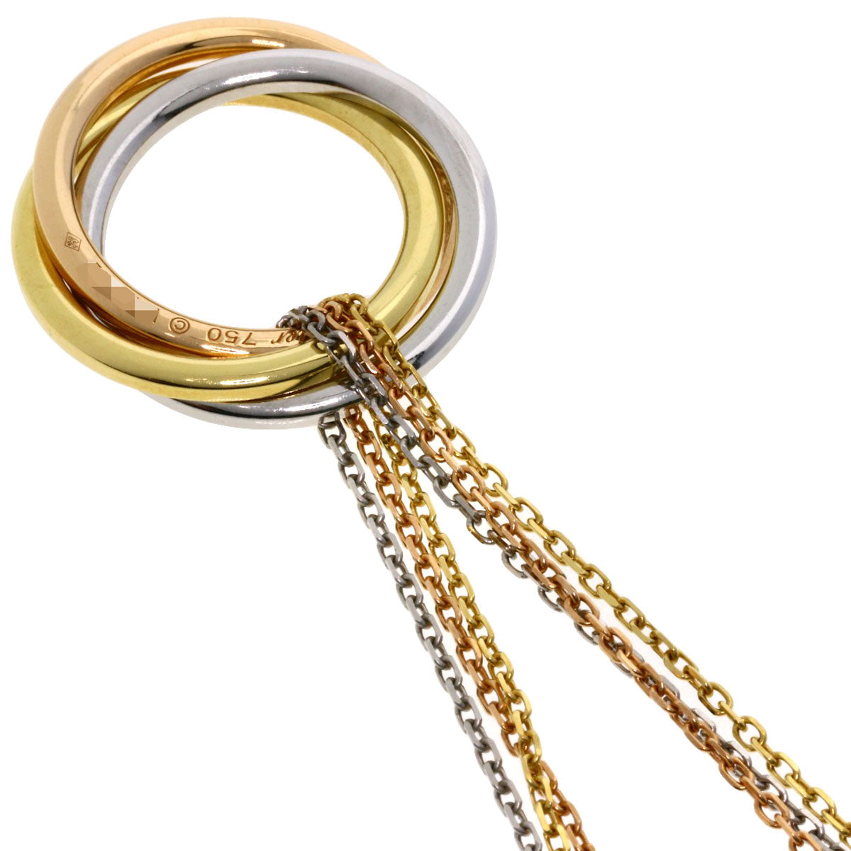 CARTIER Trinity Diamond 3-row N3027000 Necklace K18 Yellow Gold 18K Pink GoldLadies [Used]