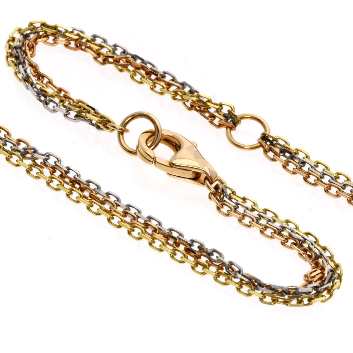 CARTIER Trinity Diamond 3-row N3027000 Necklace K18 Yellow Gold 18K Pink GoldLadies [Used]