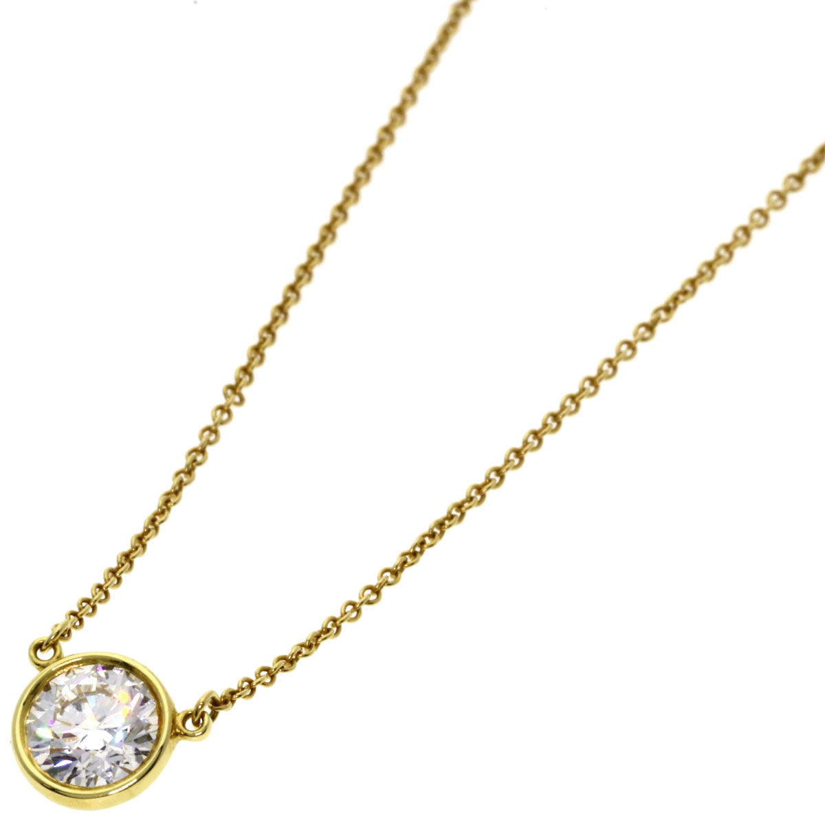 TIFFANY&Co. By The Yard 1P Diamond Necklace K18 Yellow Gold Ladies [Used]