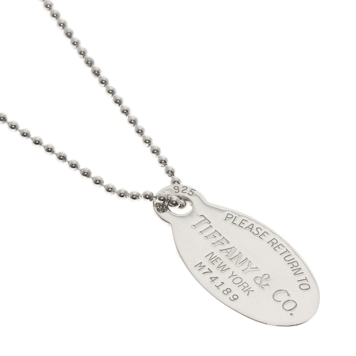 TIFFANY&Co. Return to oval tag Necklace Silver Ladies [Used]