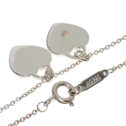 TIFFANY&Co. Double Heart Pink Enamel Necklace Silver Ladies [Used]