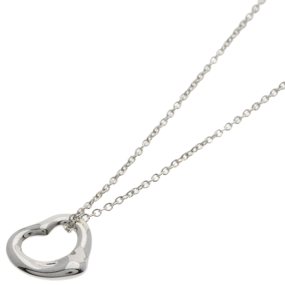 TIFFANY&Co. Open heart Necklace Silver Ladies [Used]