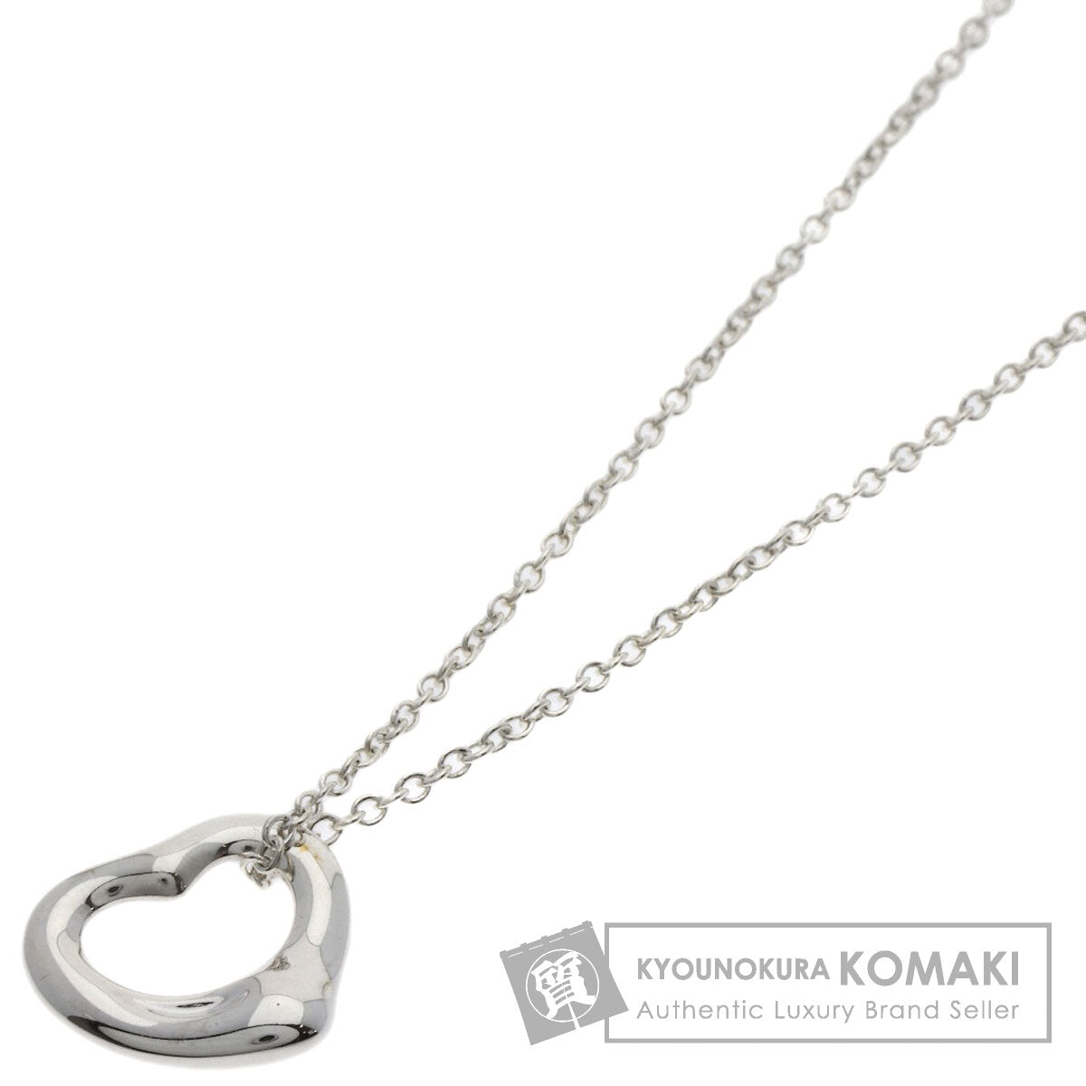 TIFFANY&Co. Open heart Necklace Silver Ladies [Used]