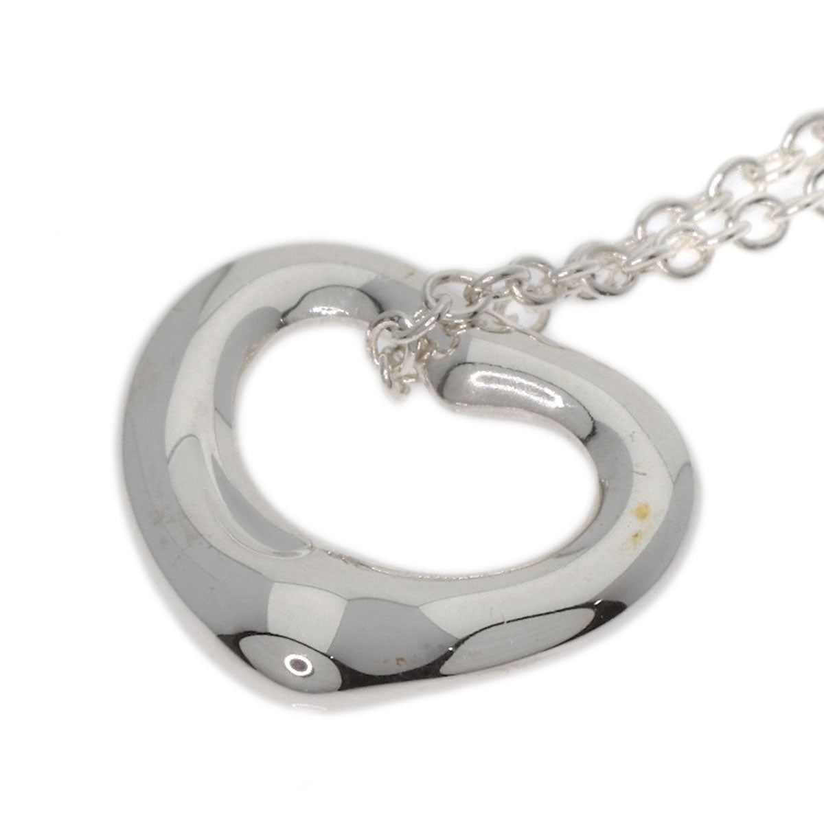 TIFFANY&Co. Open heart Necklace Silver Ladies [Used]