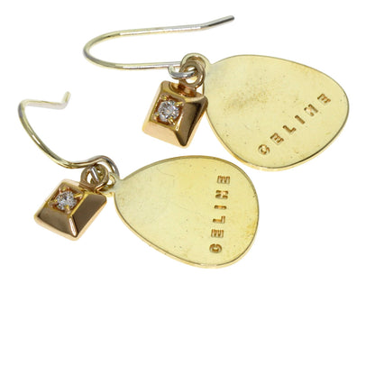 CELINE Celine Diamond Logo earring Silver Ladies [Used]