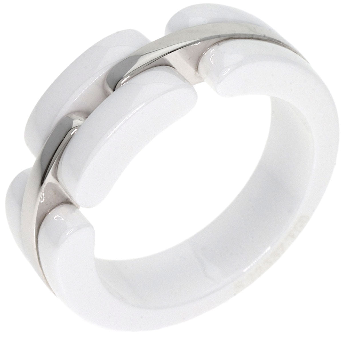 CHANEL Ultra Collection Medium Ring K18 White Gold CeramicLadies [Used]