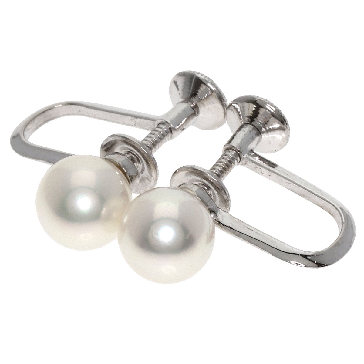 MIKIMOTO Pearl Pearl Earring K14 White Gold Ladies [Used]