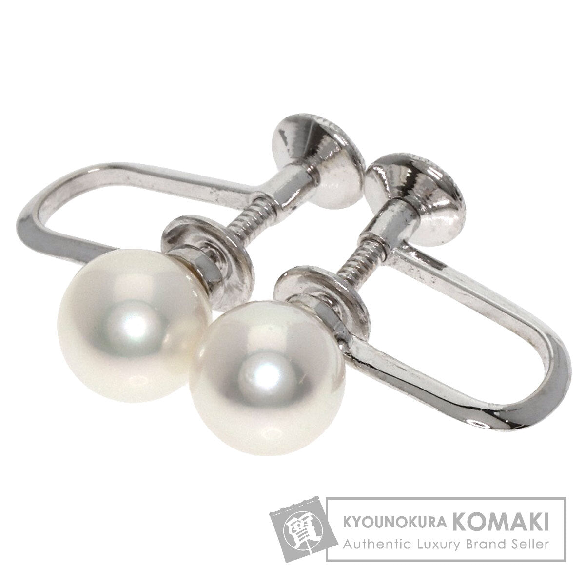 MIKIMOTO Pearl Pearl Earring K14 White Gold Ladies [Used]