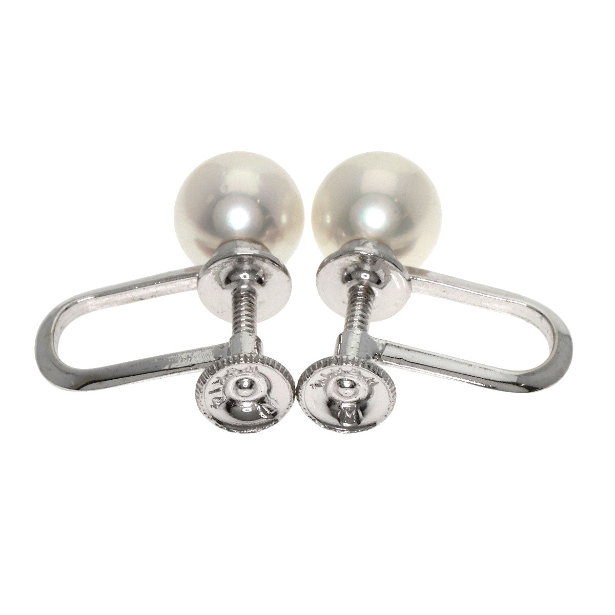 MIKIMOTO Pearl Pearl Earring K14 White Gold Ladies [Used]