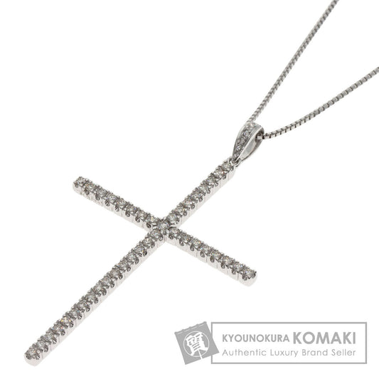 MONNICKENDAM Large cross Diamond Necklace K18 White Gold PT850Ladies [Used]