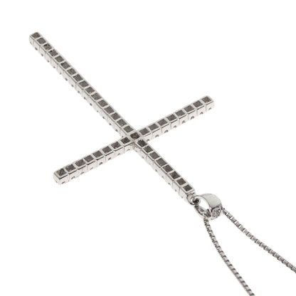 MONNICKENDAM Large cross Diamond Necklace K18 White Gold PT850Ladies [Used]
