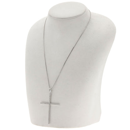 MONNICKENDAM Large cross Diamond Necklace K18 White Gold PT850Ladies [Used]