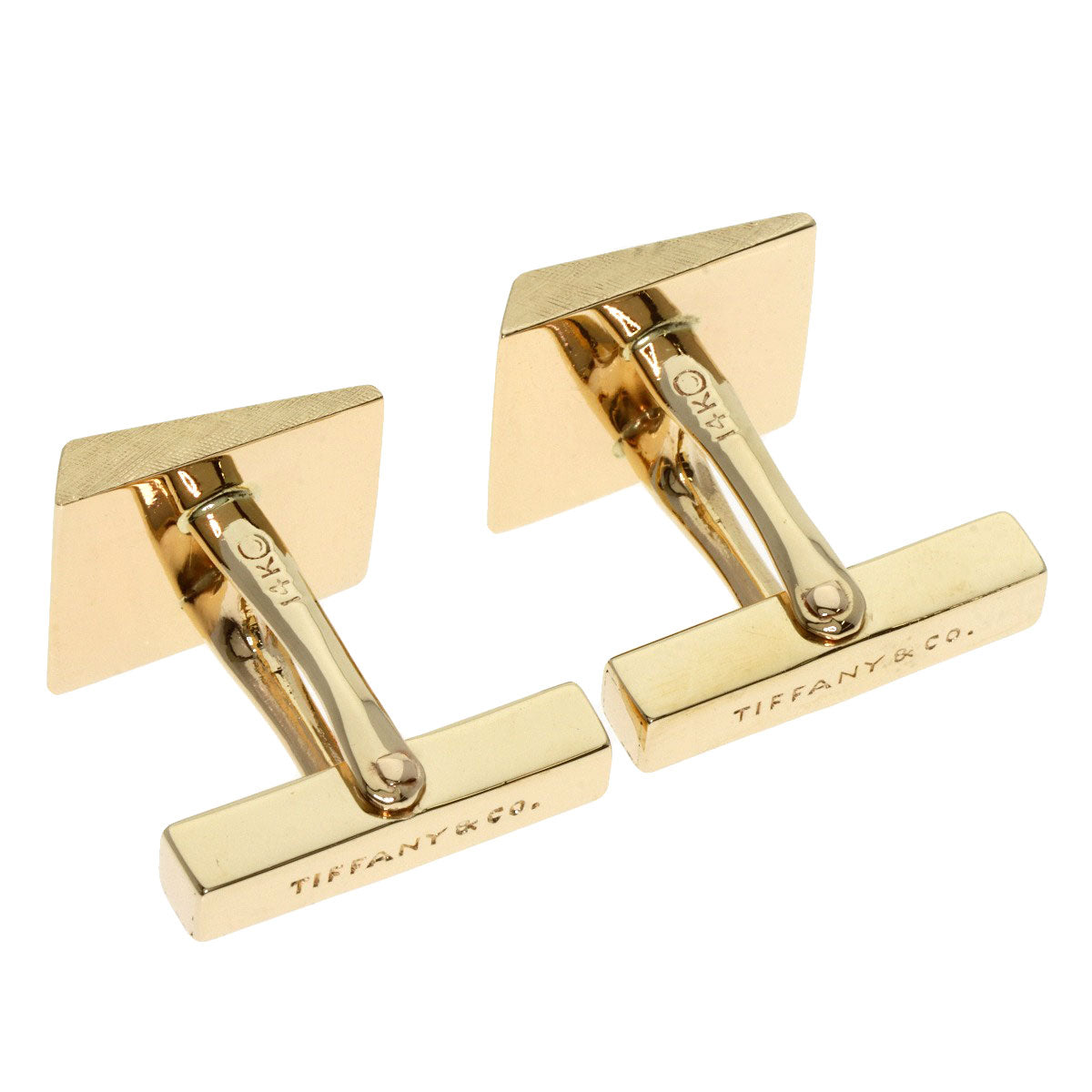TIFFANY&Co. Square motif cuffs K14 Yellow Gold mens [Used]