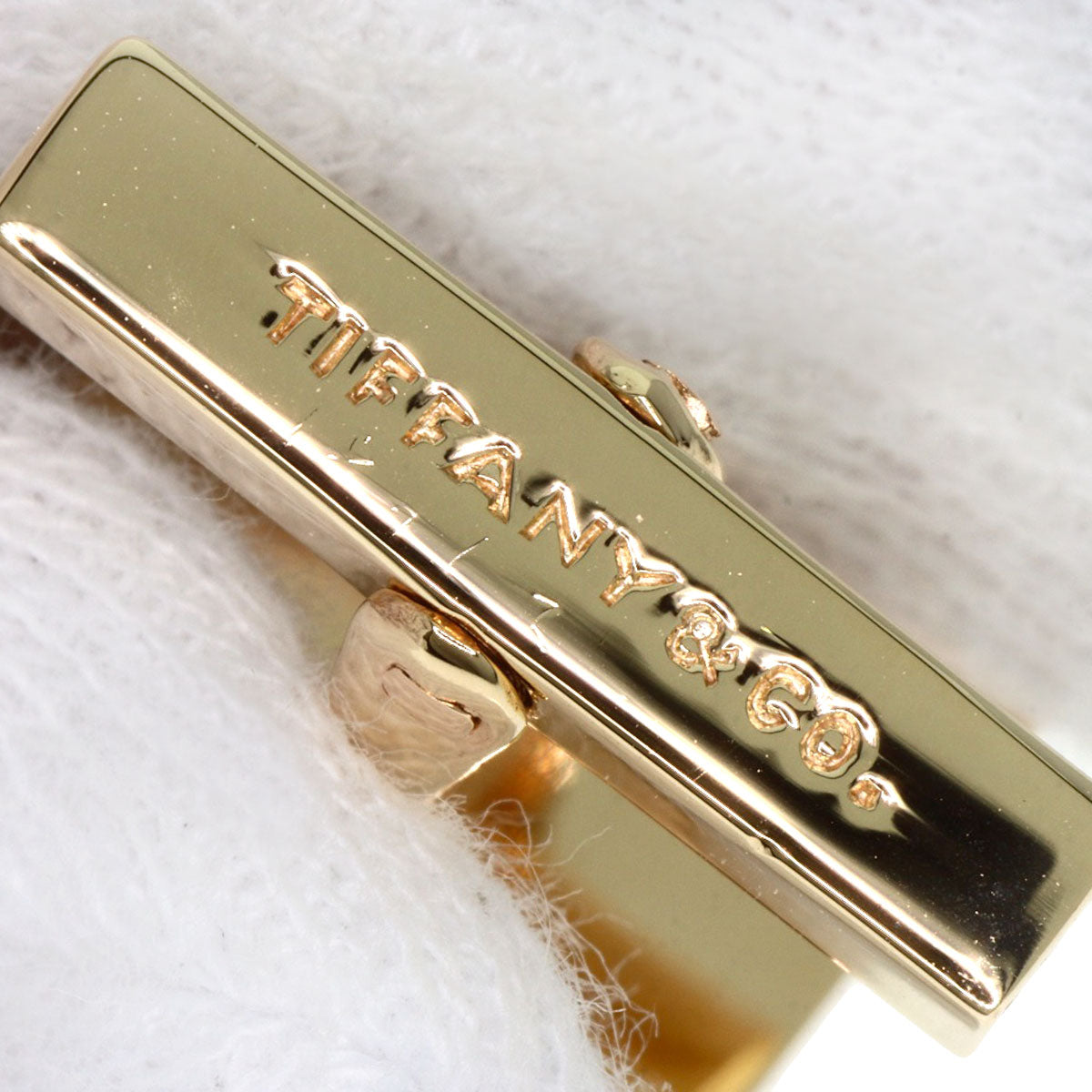 TIFFANY&Co. Square motif cuffs K14 Yellow Gold mens [Used]