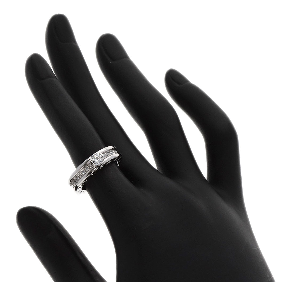 BVLGARI B.zero1 1 band Diamond #48 Ring K18 White Gold Ladies [Used]