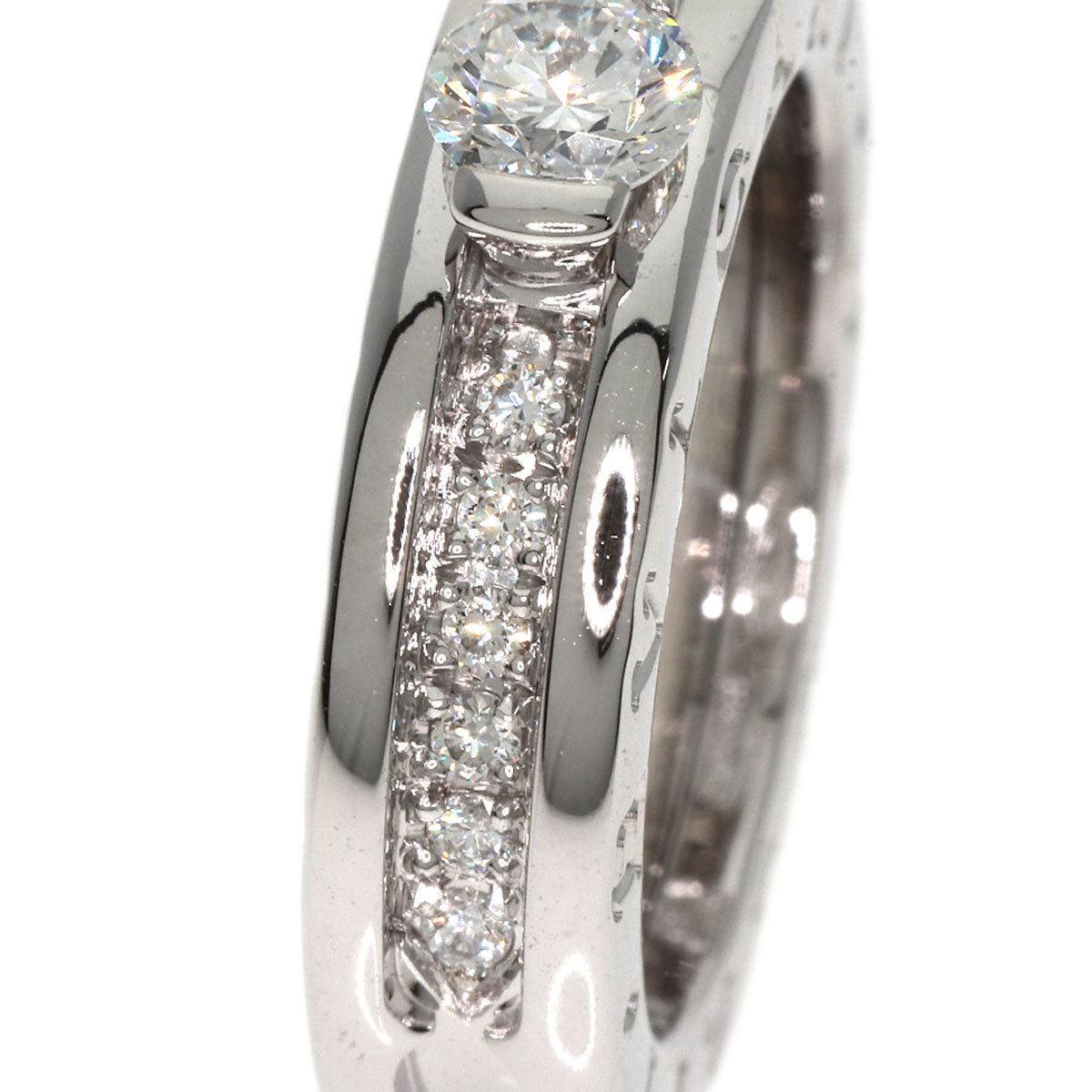 BVLGARI B.zero1 1 band Diamond #48 Ring K18 White Gold Ladies [Used]