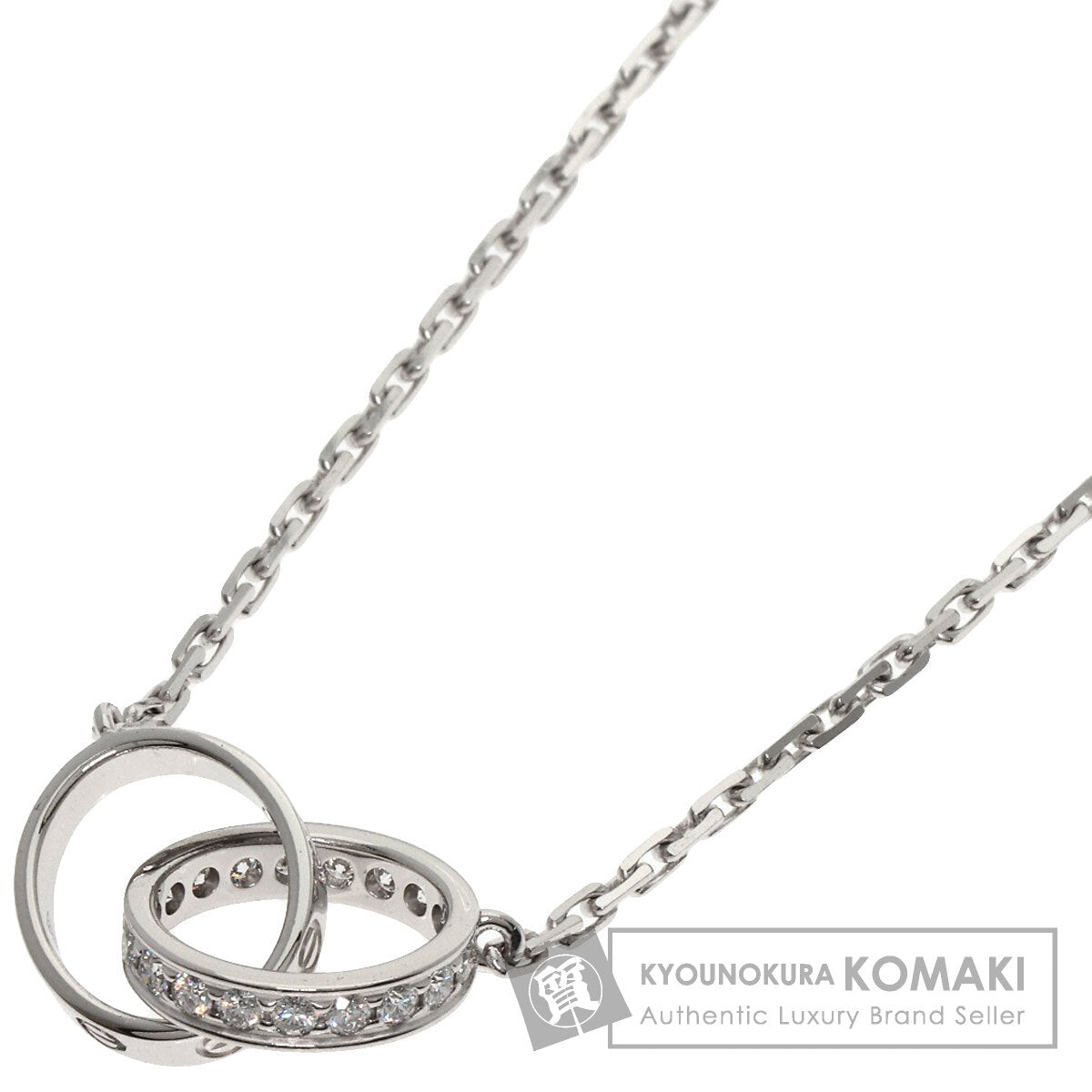 CARTIER Baby Love Diamond Necklace K18 White Gold Ladies [Used]
