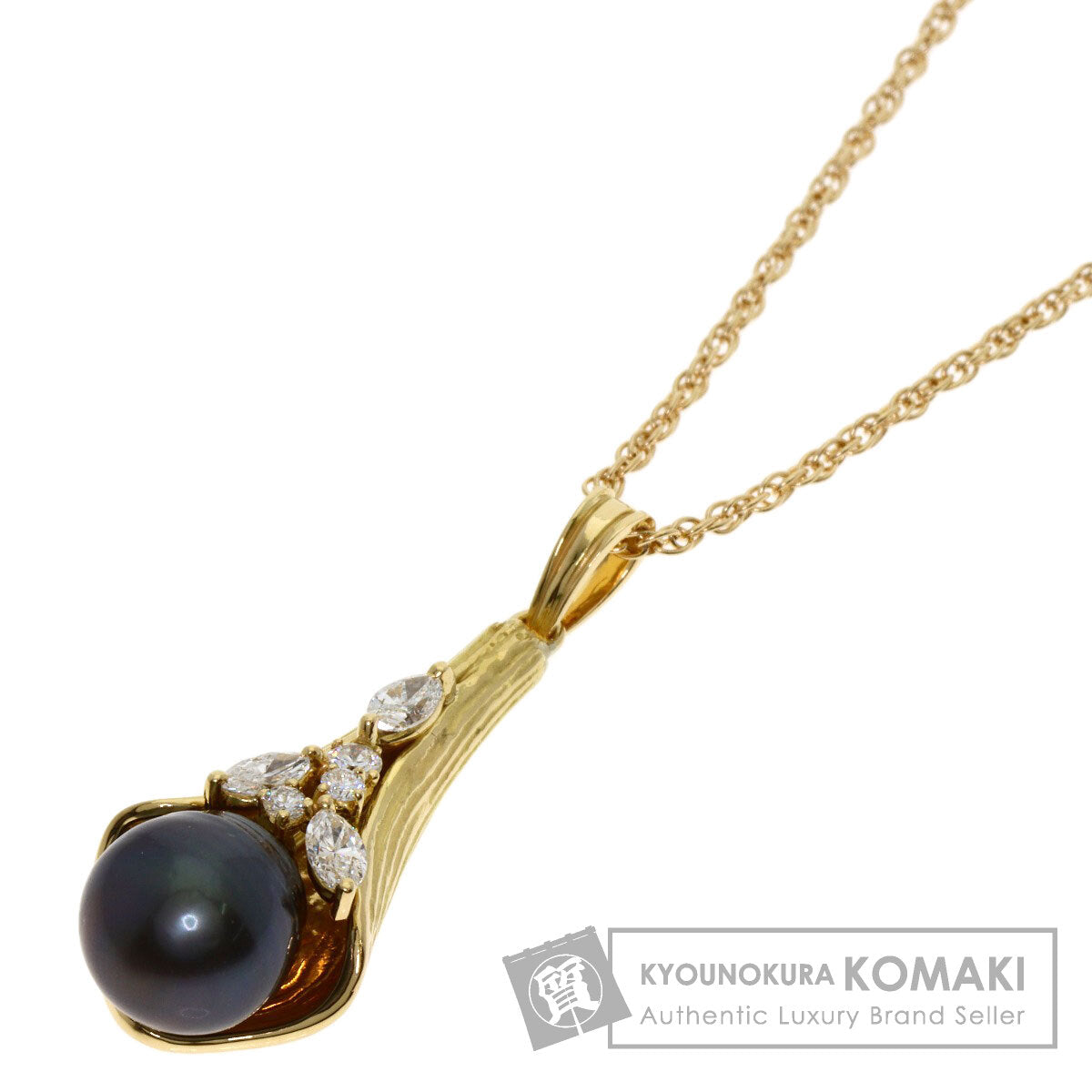 クイーン バッロックパール 真珠 ダイヤモンド ネックレス K18イエローゴールド レディース 【中古】【Queen】