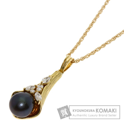 クイーン バッロックパール 真珠 ダイヤモンド ネックレス K18イエローゴールド レディース 【中古】【Queen】