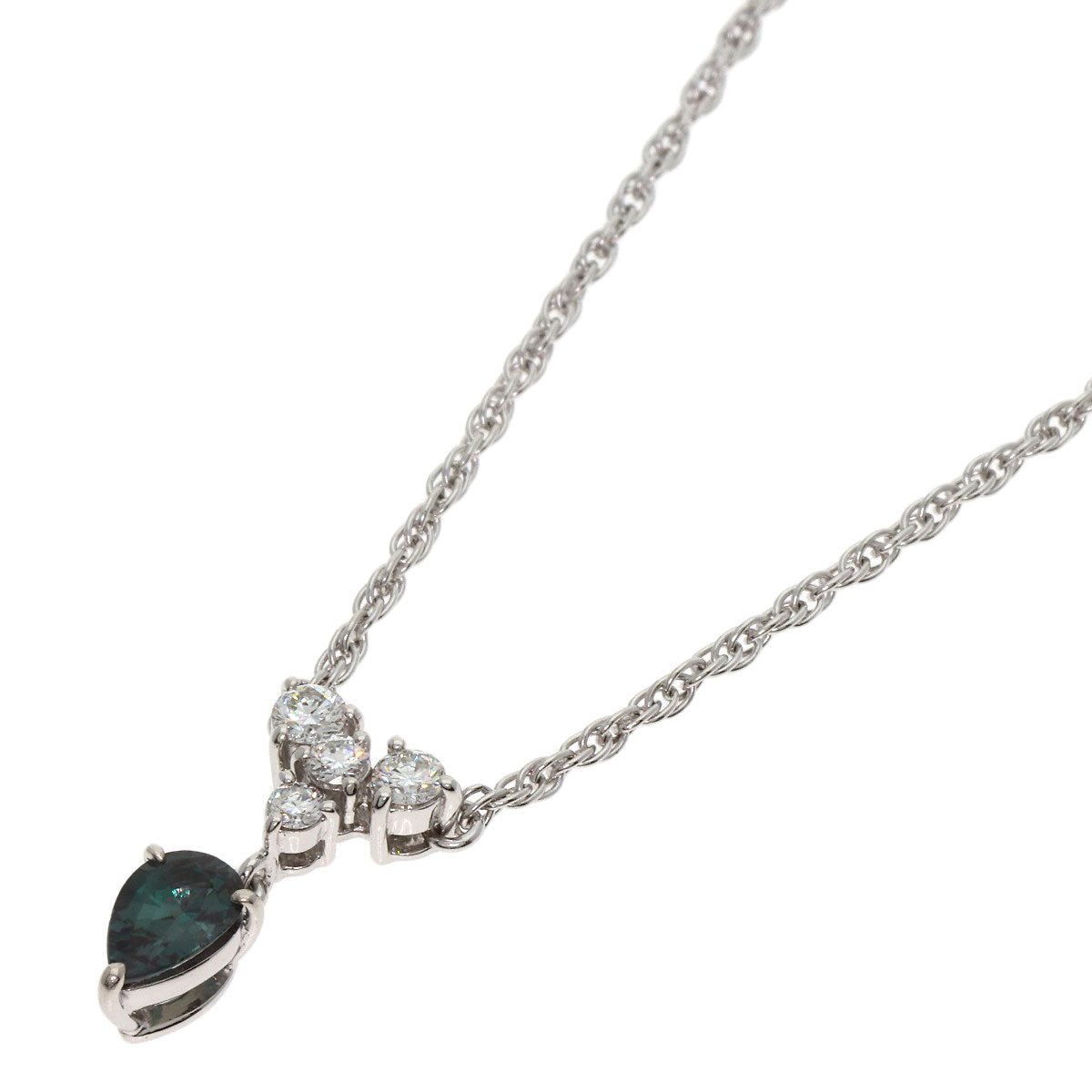 MIKIMOTO Alexandrite Diamond Necklace K18 White Gold Ladies [Used]