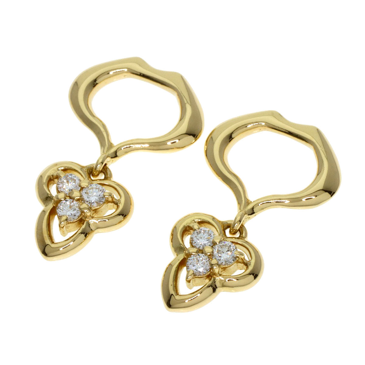 MIKIMOTO Pearl Pearl Diamond replacement charm included Earring K18 Yellow Gold Ladies [Used]