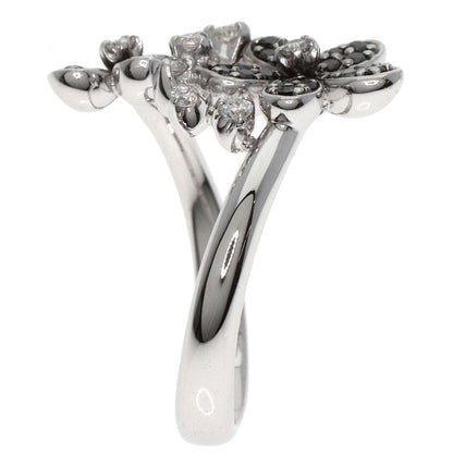Ponte Vecchio Flower Diamond Black Diamond Ring K18 White Gold Ladies [Used]