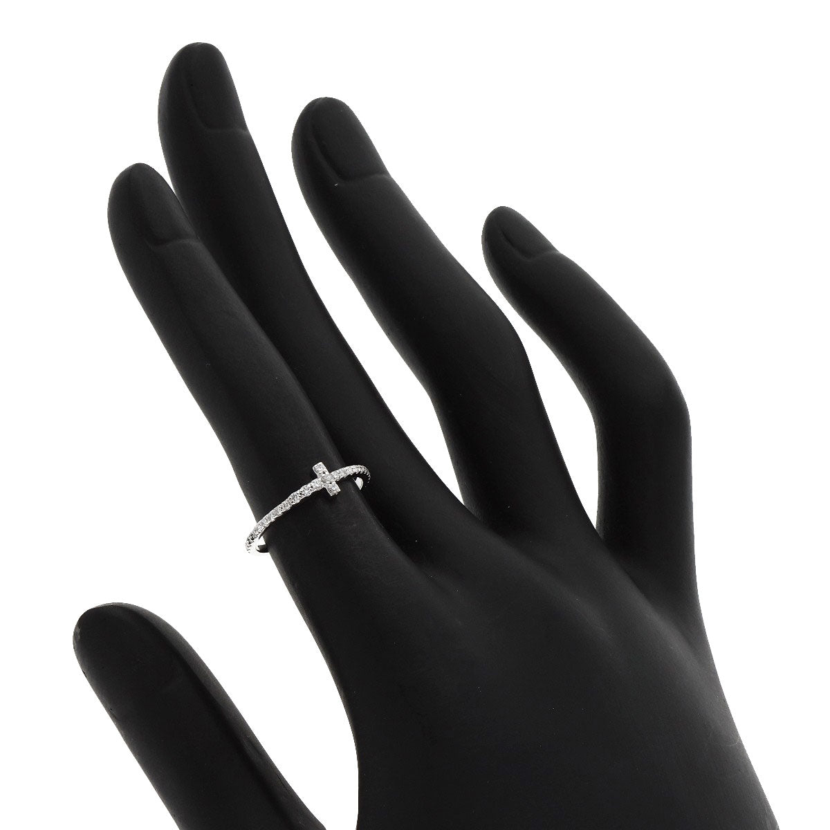 TIFFANY&Co.   TIFFANY&Co. T Diamond Wire Ring  K18 White Gold Ladies [Used]