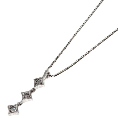 agete Diamond Necklace K18 White Gold Ladies [Used]