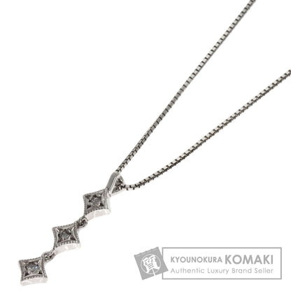 agete Diamond Necklace K18 White Gold Ladies [Used]