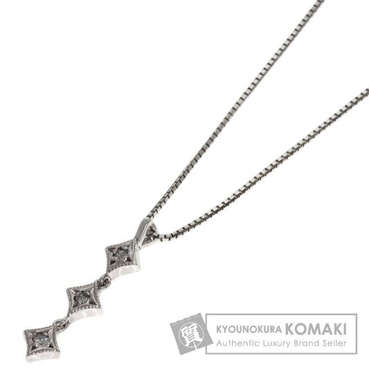 agete Diamond Necklace K18 White Gold Ladies [Used]