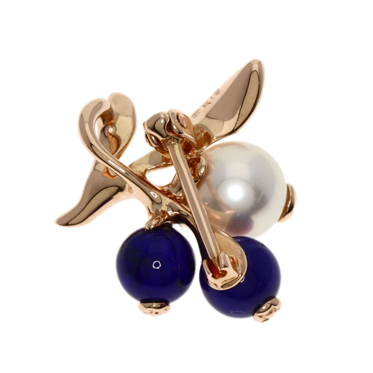 MIKIMOTO Pearl Pearl Lapis Lazuli & Azure stone Pendant top K18 Pink Gold Ladies [Used]