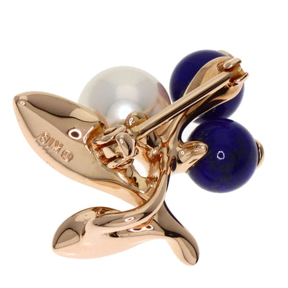 MIKIMOTO Pearl Pearl Lapis Lazuli & Azure stone Pendant top K18 Pink Gold Ladies [Used]