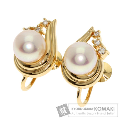 TASAKI Pearl Pearl Diamond Earring K18 Yellow Gold Ladies [Used]