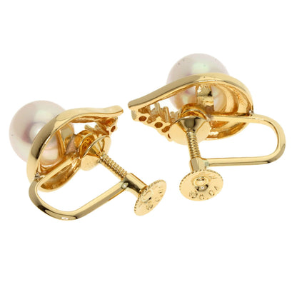 TASAKI Pearl Pearl Diamond Earring K18 Yellow Gold Ladies [Used]
