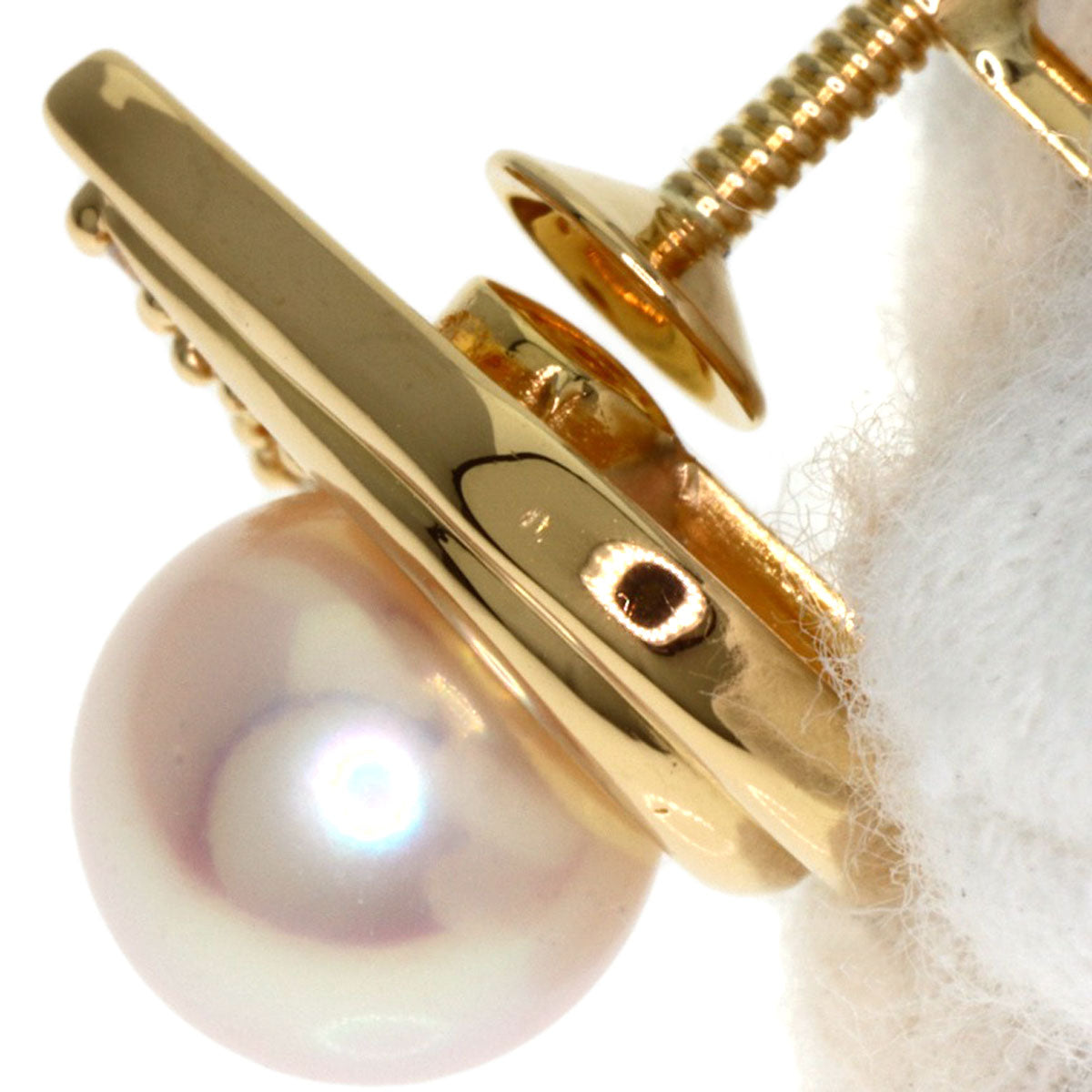 TASAKI Pearl Pearl Diamond Earring K18 Yellow Gold Ladies [Used]