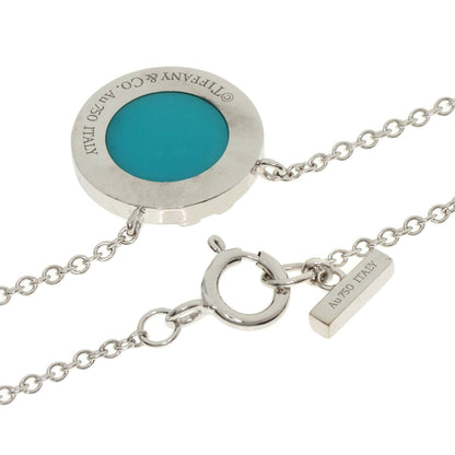 TIFFANY&Co. T TWO Circle Turquoise Necklace K18 White Gold Ladies [Used]
