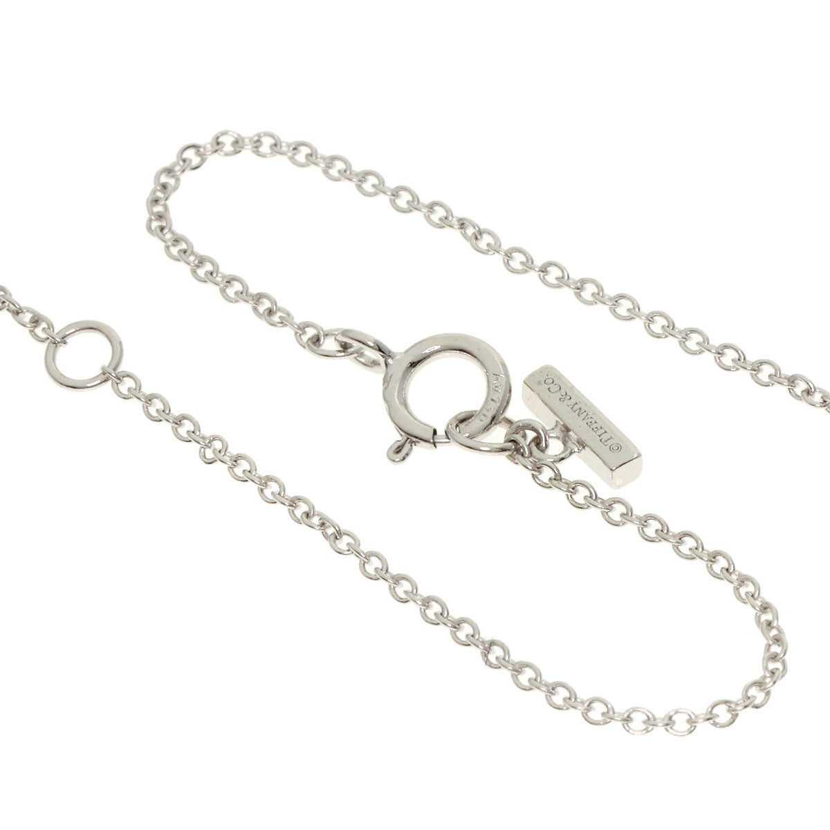 TIFFANY&Co. T TWO Circle Turquoise Necklace K18 White Gold Ladies [Used]